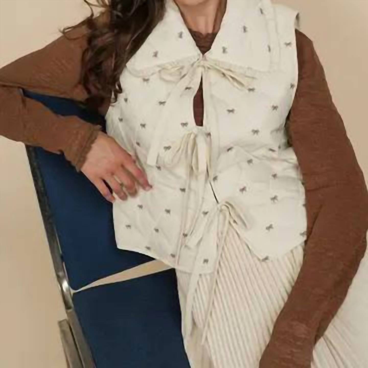Charlotte Bow Puff Vest