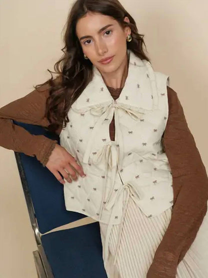 Charlotte Bow Puff Vest