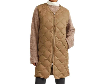 Down Shawl Zip Up Long Puffer Vest