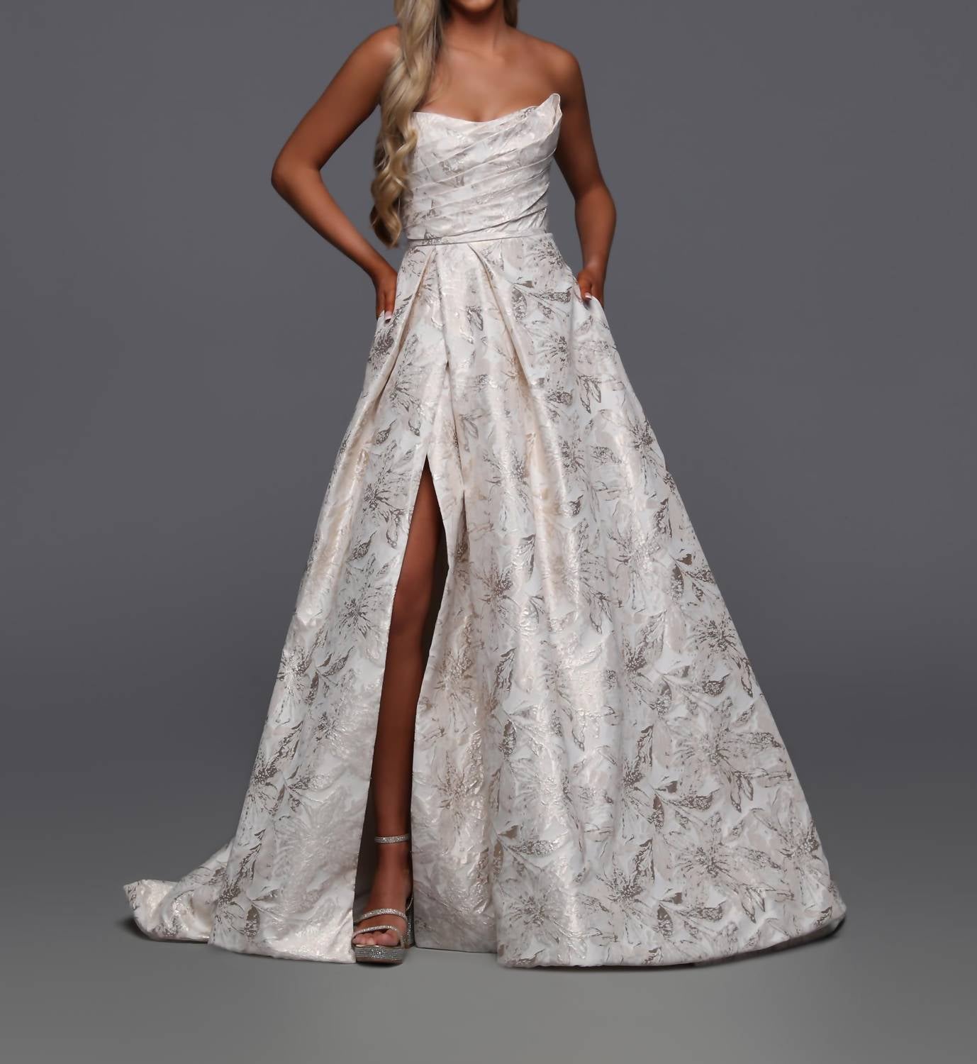 Jaquard Bridal Ball Gown
