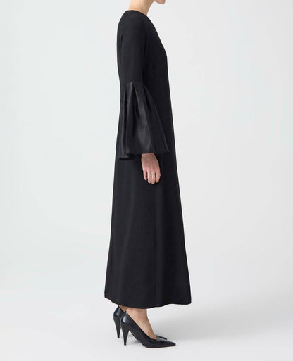 Taffeta Sleeve Detailed Maxi Dress