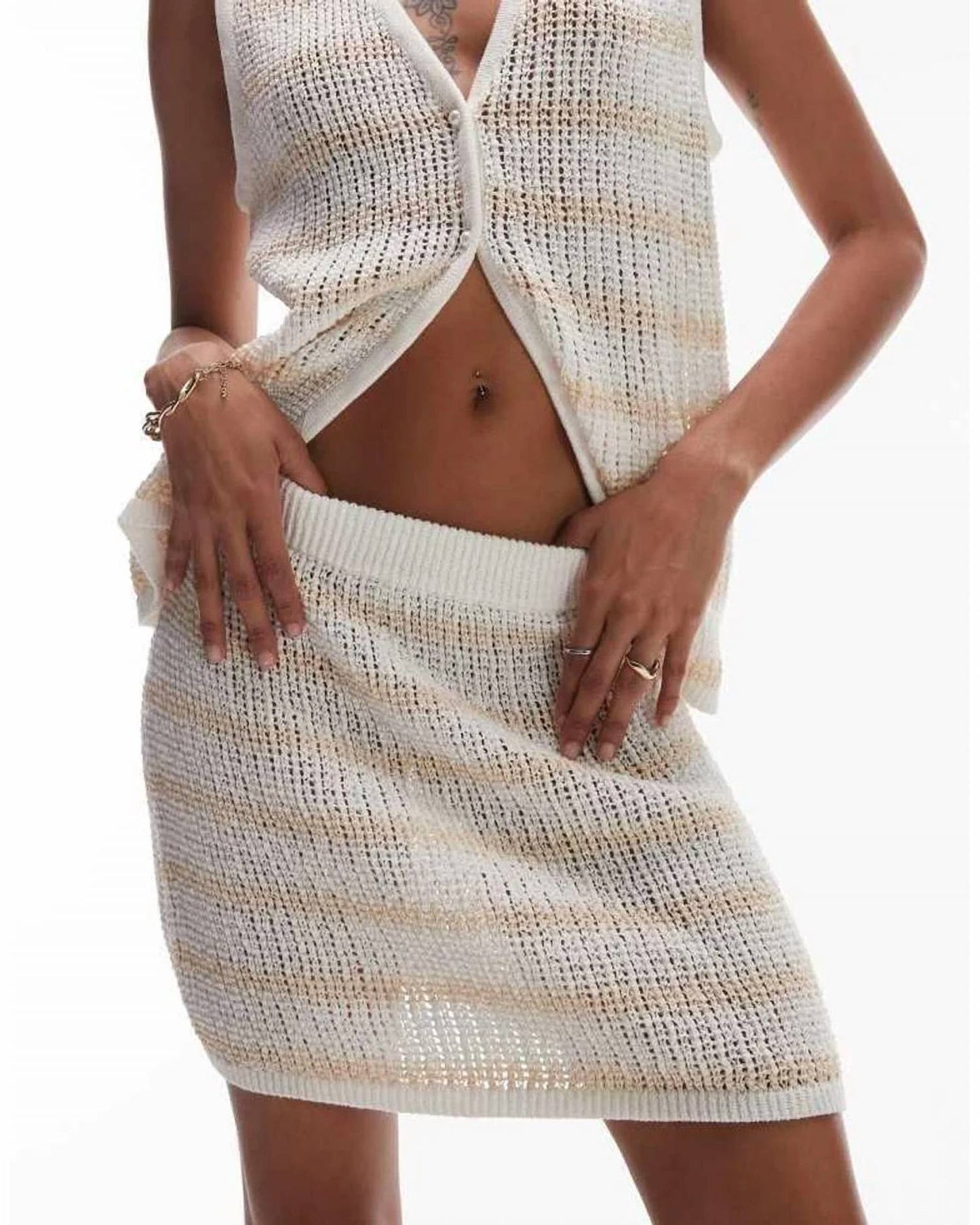 Sol Stripe Knit Mini Skirt