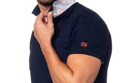 Double Sided Multi Colored Paisley Print Collar Polo