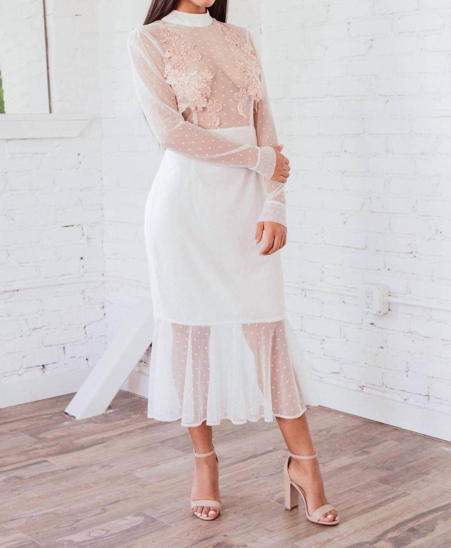 Ariti Kaziris - Long Sleeve Sheer Lace Dress - Rack Hunt