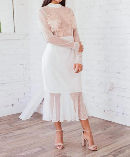 Ariti Kaziris - Long Sleeve Sheer Lace Dress - Rack Hunt