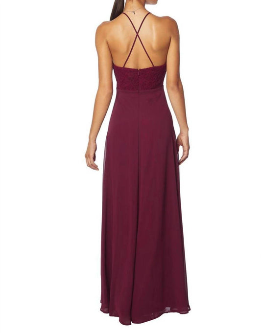 Bill Levkoff - Corded Lace Crisscross Chiffon Bridesmaid Dress - Rack Hunt