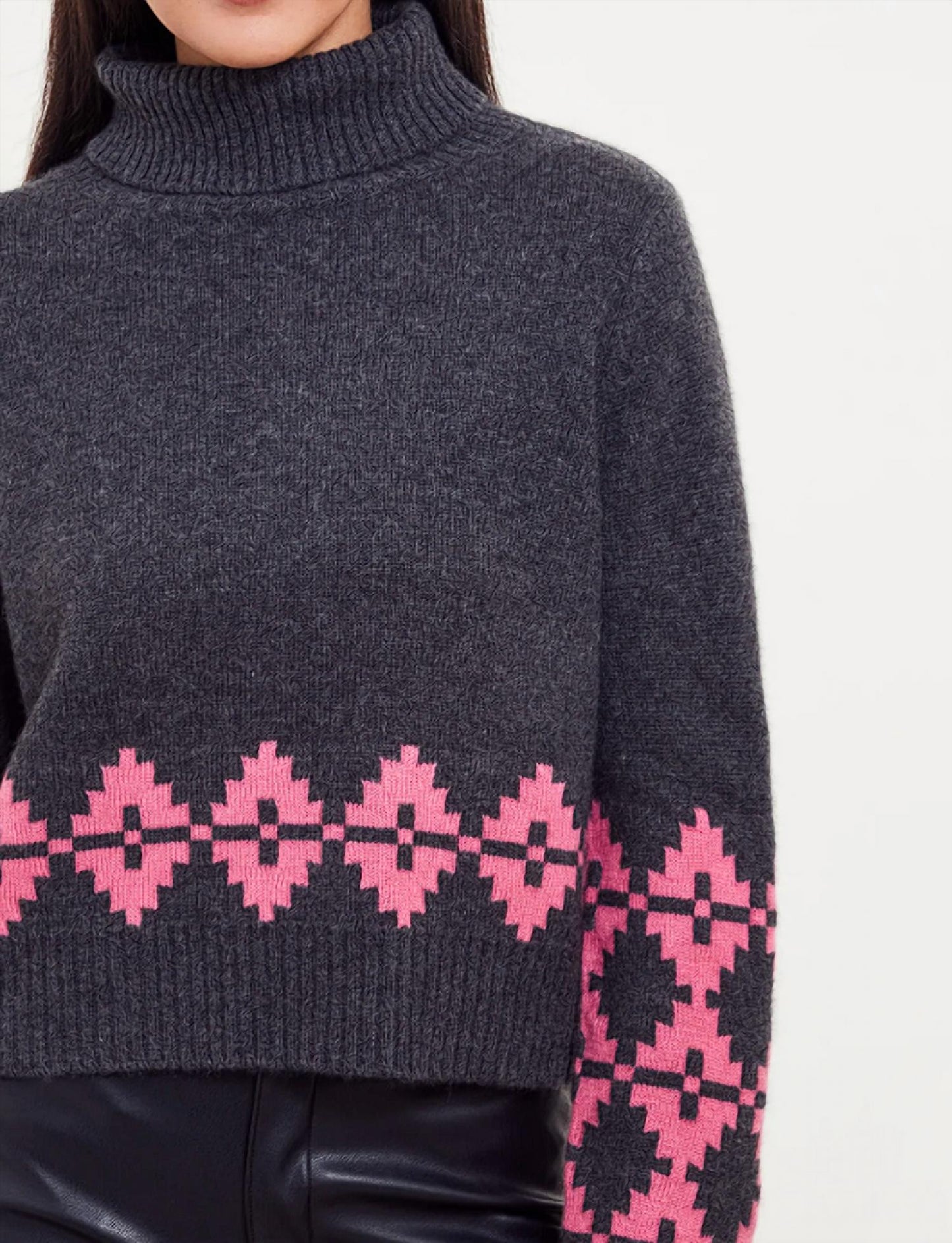 Noah Geo Turtleneck Top