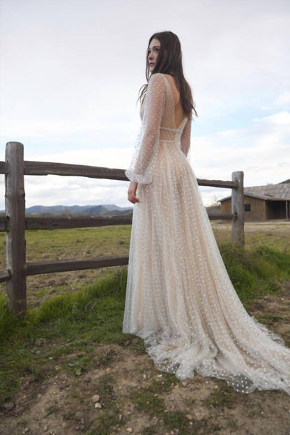 Lunella Bishop Sleeve Wedding Gown