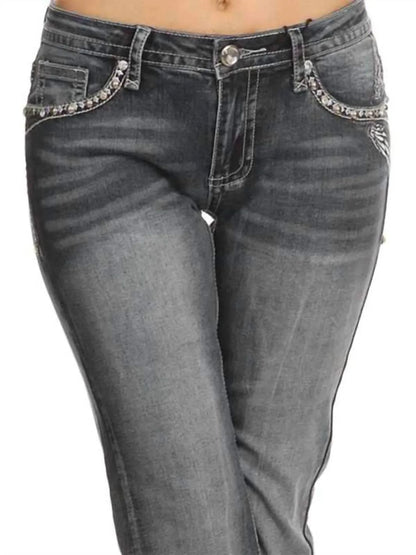 Bus Stop - Naughty Too Distressed Skull Jean - Rack Hunt