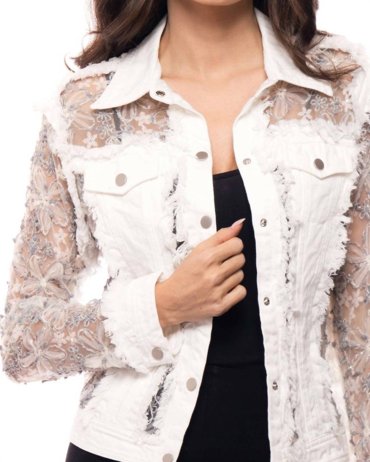 Embroidered Denim And Lace Bohemian Jacket
