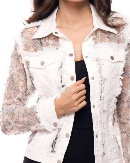 Embroidered Denim And Lace Bohemian Jacket