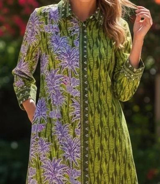 Three Quarter Sleeve Midi Dress