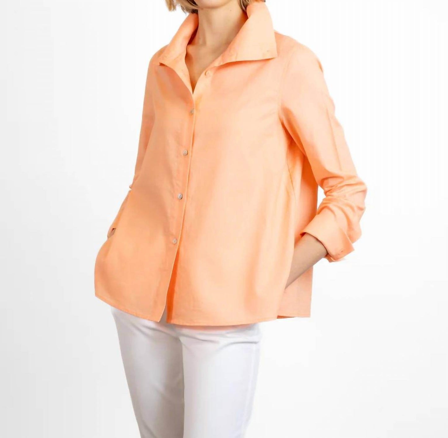 BYLYSE - WIDE COLLAR LINEN BLOUSE - Rack Hunt -