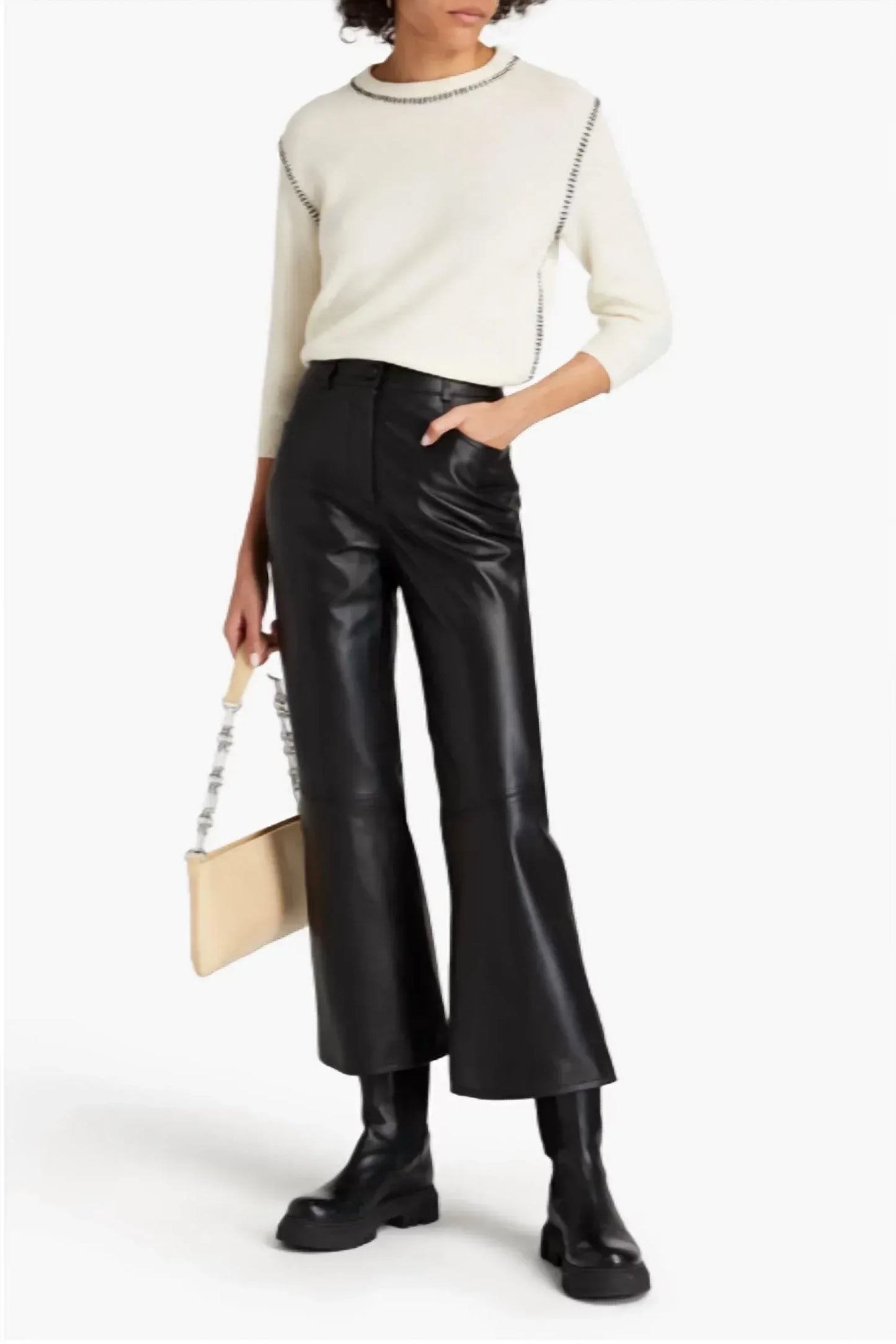 Boutique Moschino - Leather Kick-Flare Pants - Rack Hunt