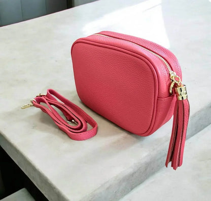 Cadenza Italy - Women's Leather Camera Style Crossbody Bag - Rack Hunt