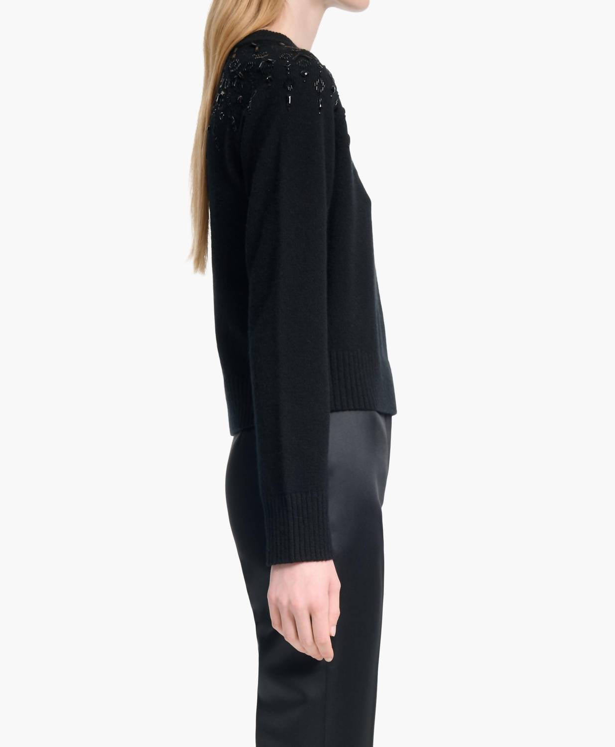 Harold Beaded Neckline Wool Sweater