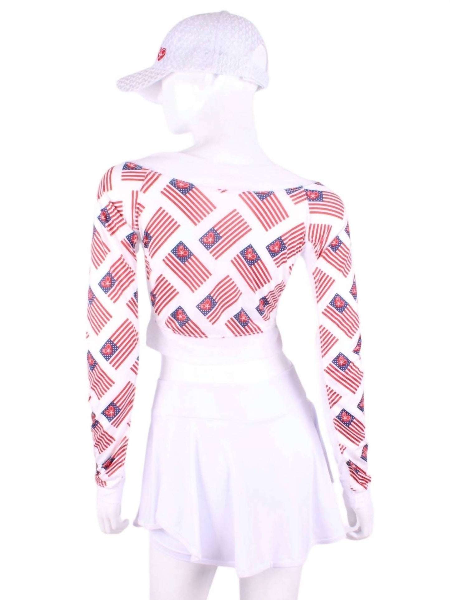 Love Love Tennis - Women's Flag Vee Tennis Crop Top - Rack Hunt