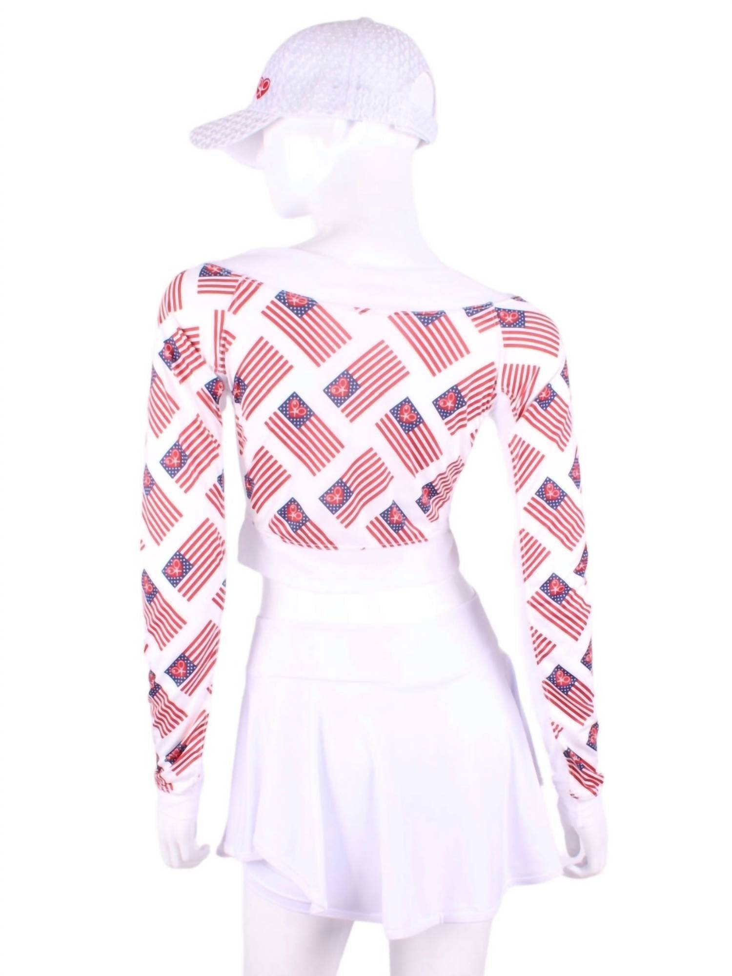 Love Love Tennis - Women's Flag Vee Tennis Crop Top - Rack Hunt