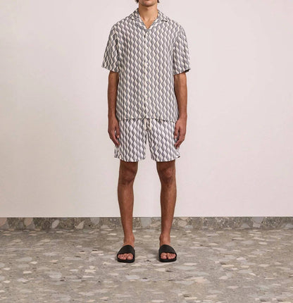 Roberto Listra Print Linen Shirt