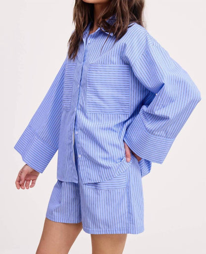 Lake Side Stripe Cotton Shirt