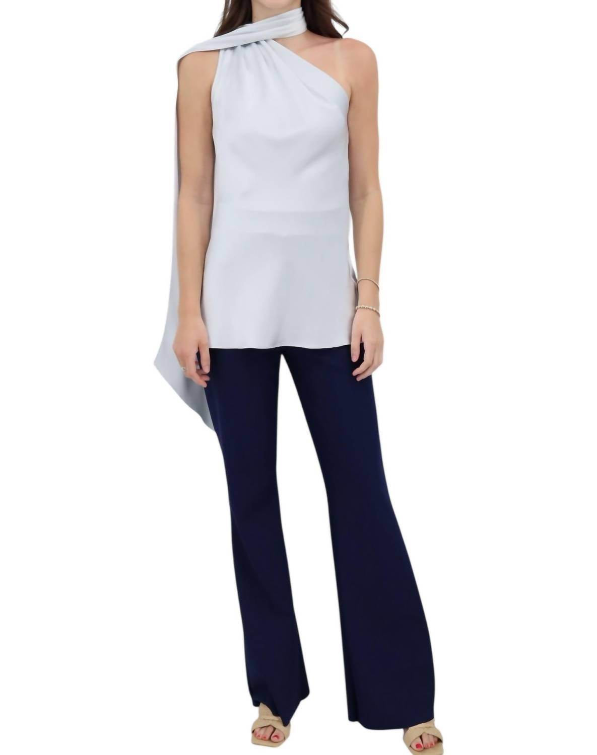 Mi Jong Lee - Satin One Shoulder Bias With Scarf Top - Rack Hunt