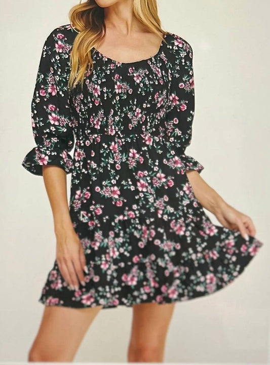 Boho Blossom Mini Dress