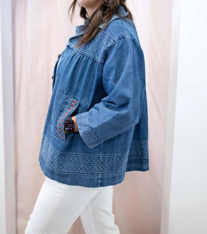 Beth Embroidered Denim Jacket