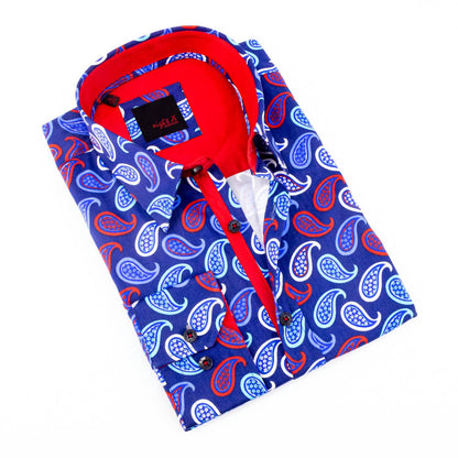 Men's Paisley Print Button Down Shirt