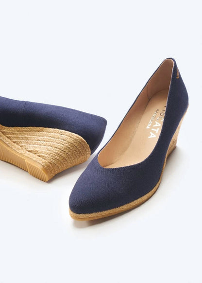 Women's Roses Canvas V Cut Espadrille Wedges Espadrilles