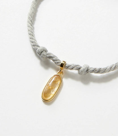 Women's Oval Gemstone Cord Bracelet