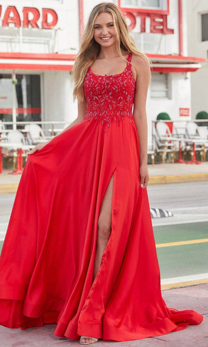 Scoop Neck Prom Gown