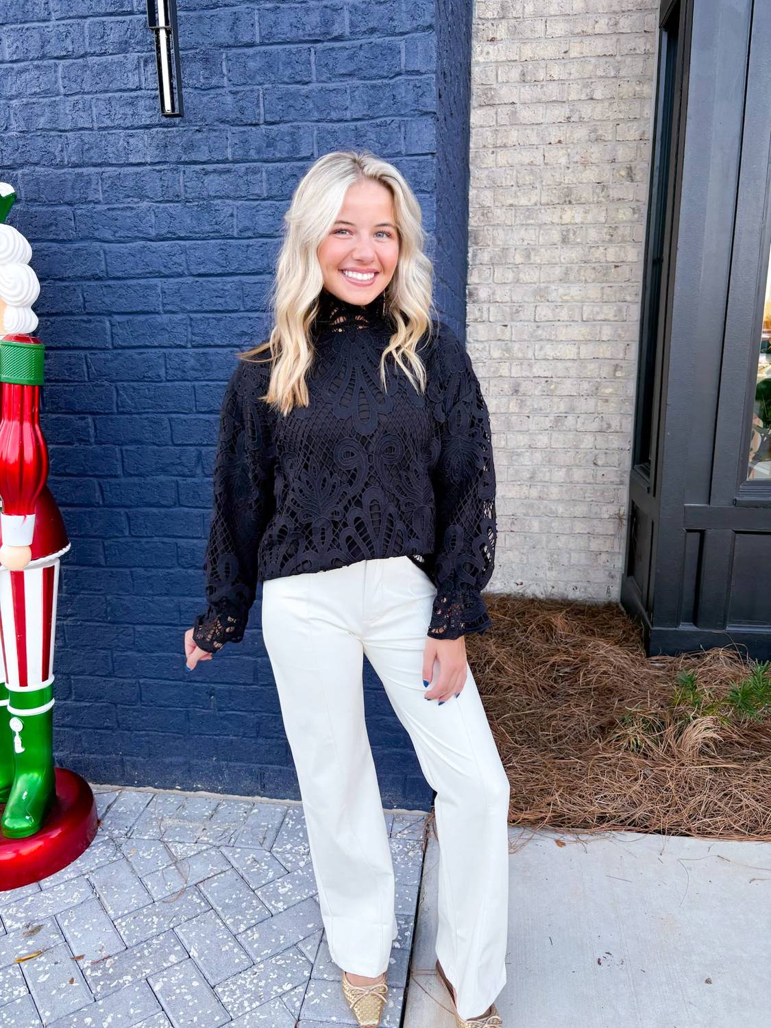Lace Mock Neck Top