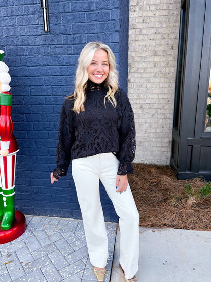 Lace Mock Neck Top