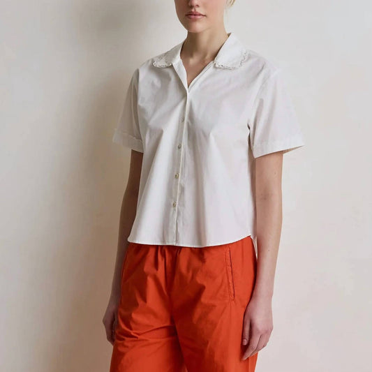 Madeleine Embroidered Collar Top