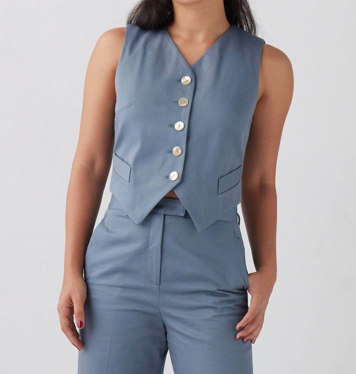 Rose Velvet - Cotton Twill Annie Button Vest - Rack Hunt -
