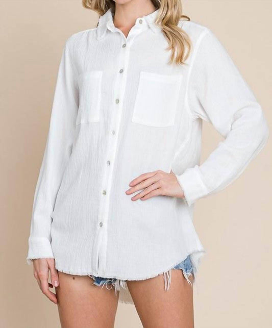 A Beauty by BNB - Fray Gauze Blouse Top - Rack Hunt