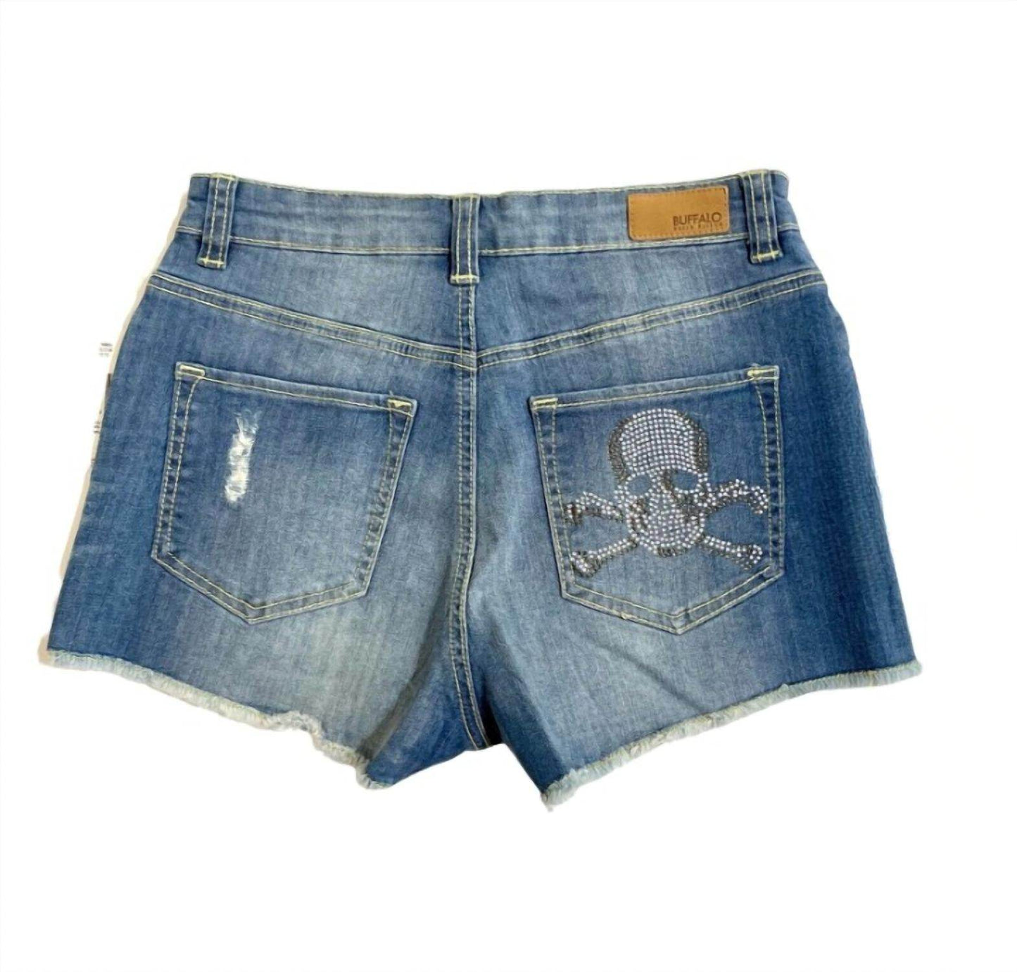 Buffalo David Bitton - Women's Embellished Panama Cut Off Denim Jean Shorts - Rack Hunt -