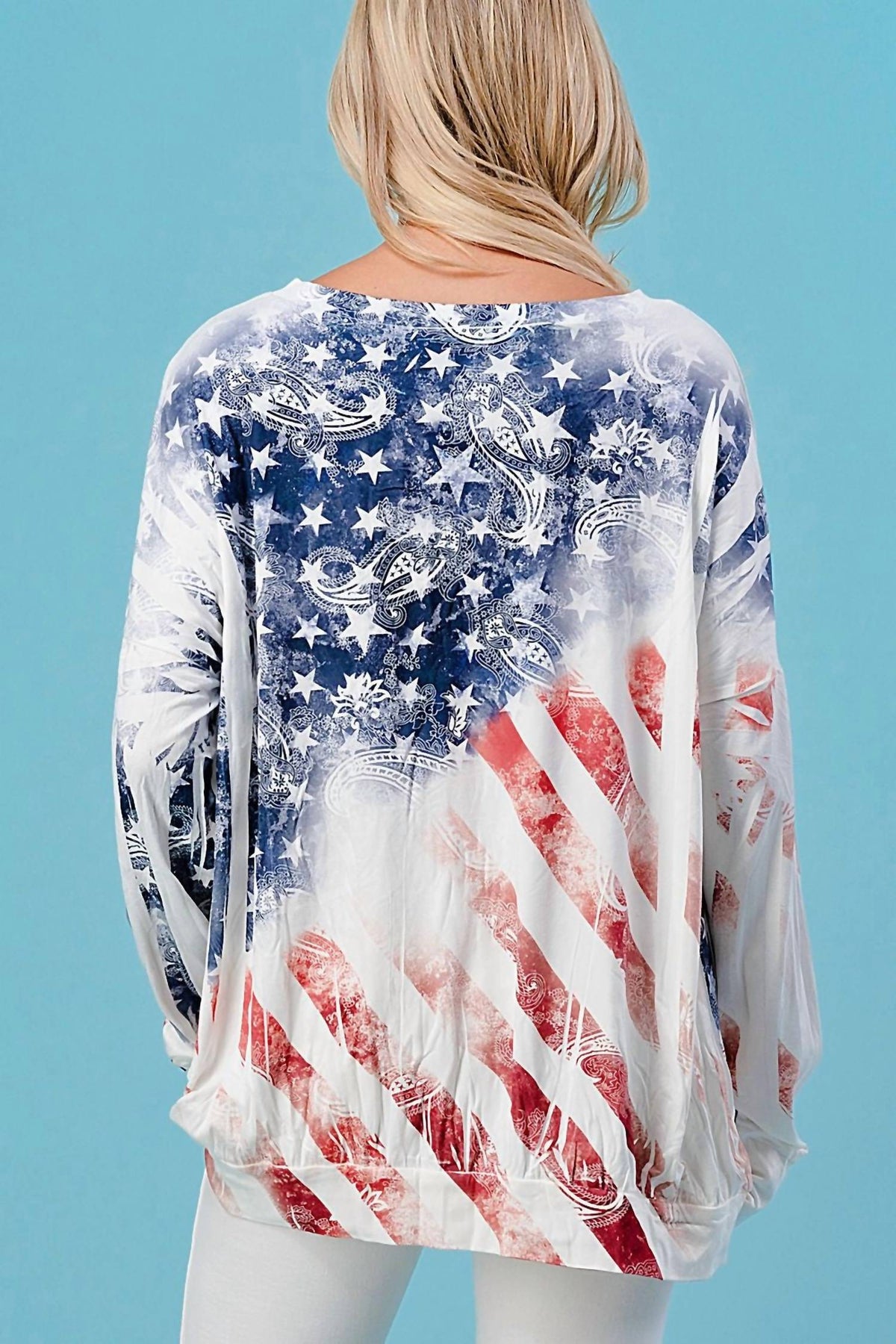 Long Sleeve Flag Top