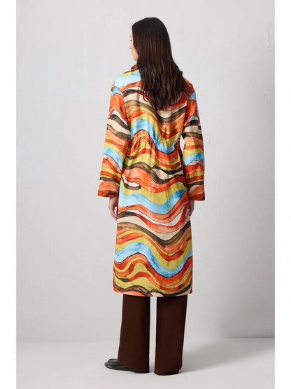 Gathered Waist Trench Coat