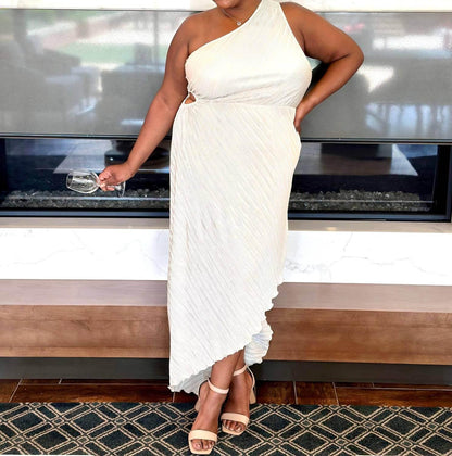 The Curve LA - Lizzo One Shoulder Pleated Dress - Rack Hunt