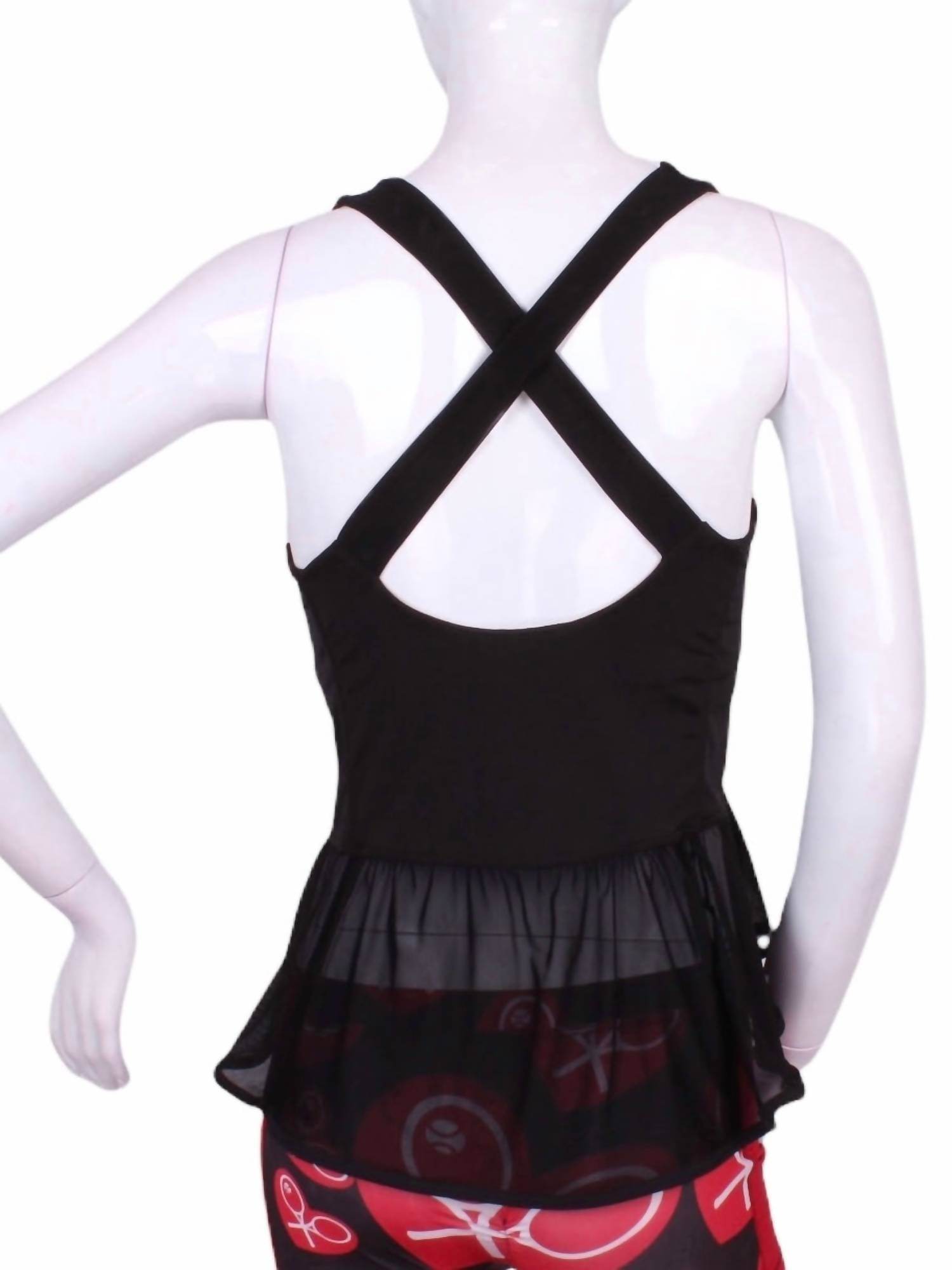 Love Love Tennis - Women's Ruffle Mesh Tennis Tank Top - Rack Hunt -