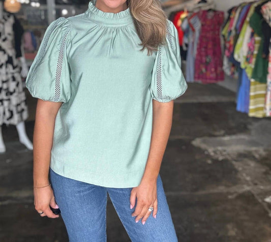Ruffle Neck Top