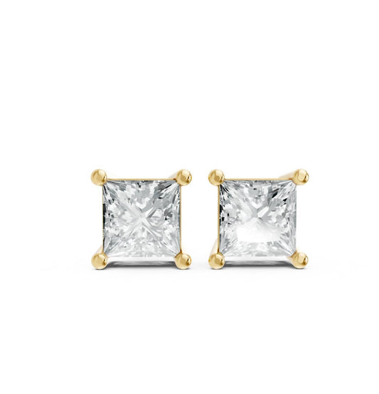Women's Princess Shape 4 Prong Push Back Studs