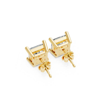 Women's Princess Shape 4 Prong Push Back Studs