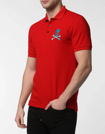 PHILIPP PLEIN - Embroidered Skull Bones Graphic Polo Shirt - Rack Hunt