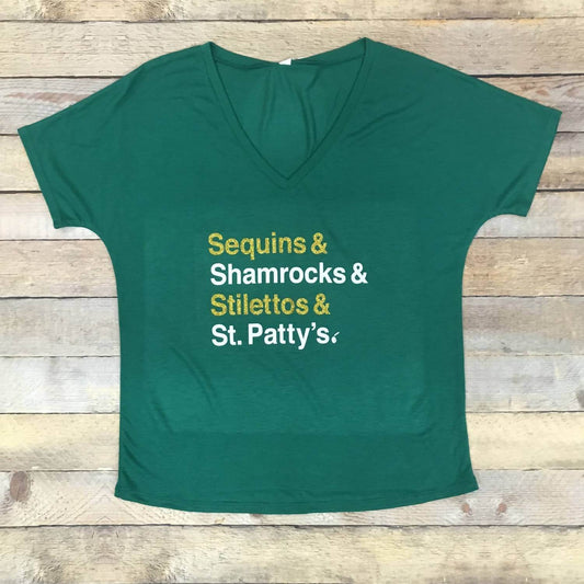 The Minted Olive - Women's Shamrocks & Stilettos Tee - Rack Hunt