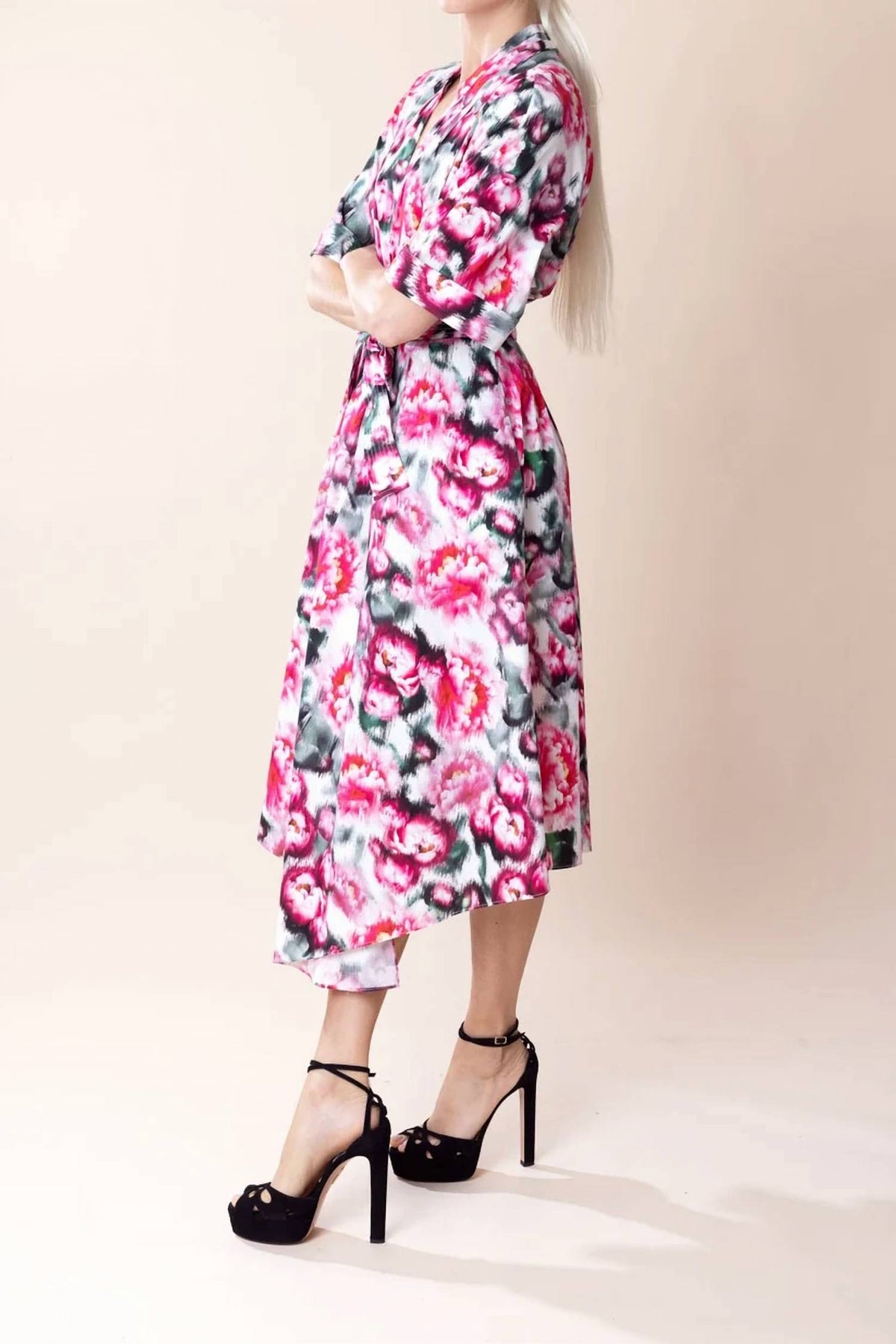 Asymmetrical Printed Poplin Dress