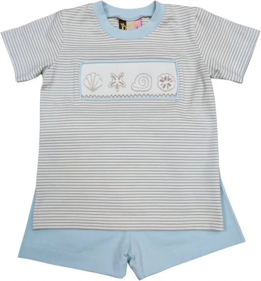 Kid's Seashell Smocked Set