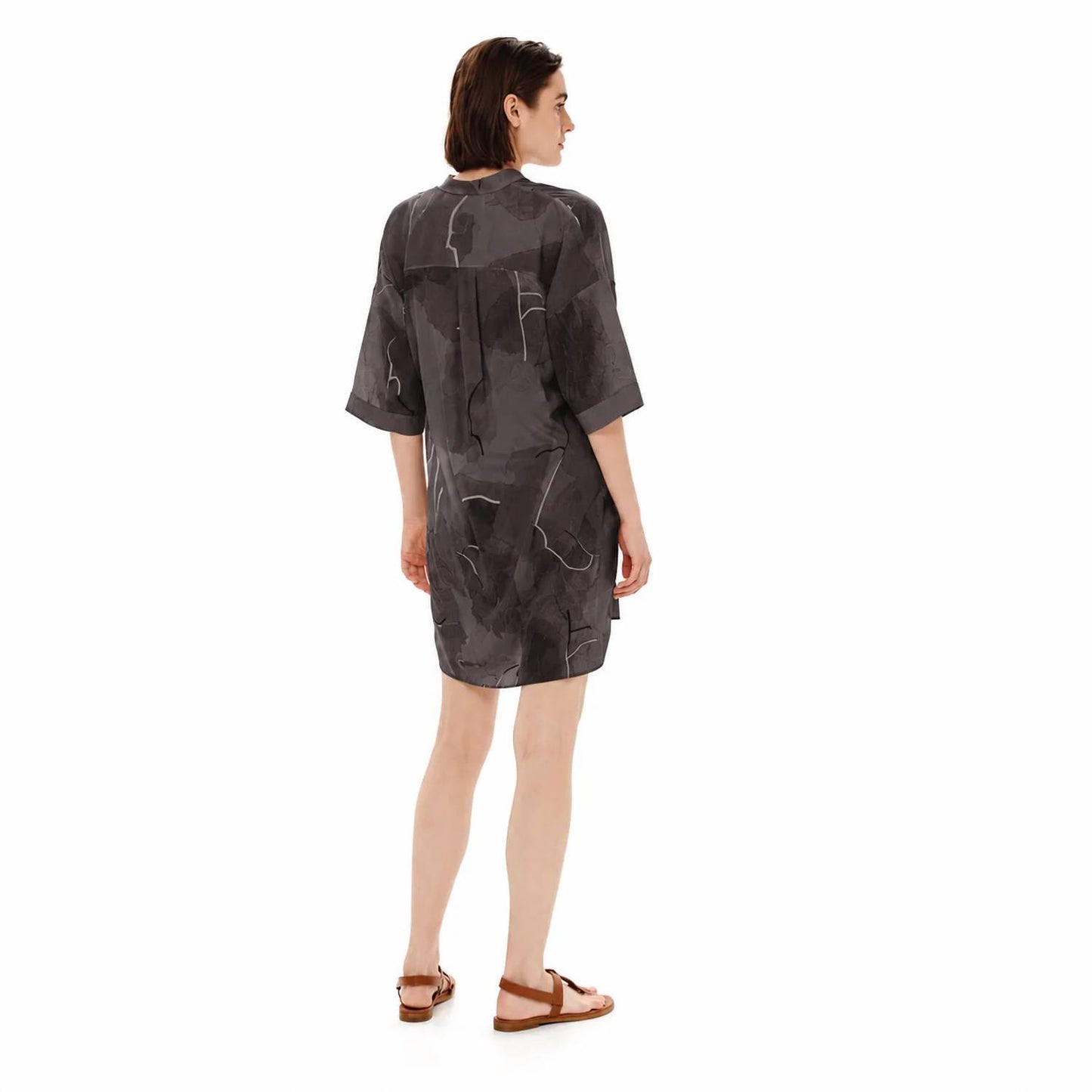Abstract Silkiness Mini Short Sleeved Dress