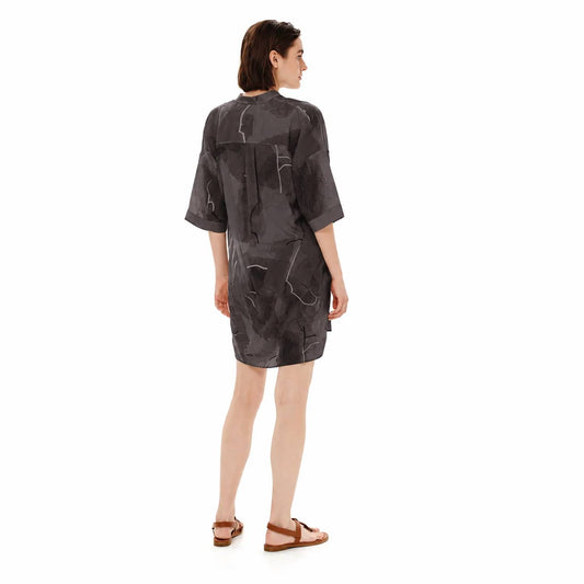 Abstract Silkiness Mini Short Sleeved Dress